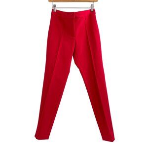 Yigal Azrouël Womens Size 4 Red Tailored Trousers Slim Fit Luxury Bold Classic